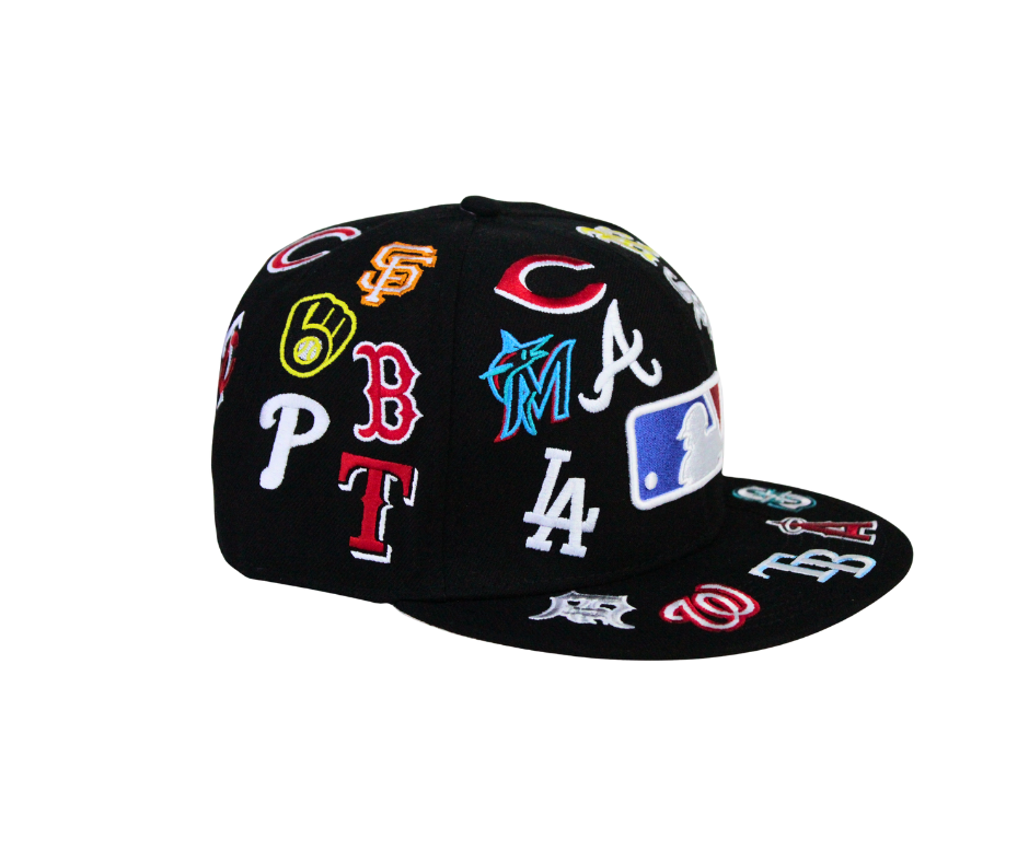 Gorra New Era MLB All Teams Negra con Logos de Todos los Equipos