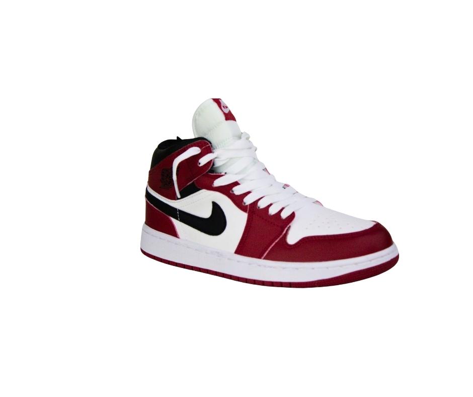 Air Jordan 1 Mid Rojo Blanco Negro - Zapatillas Basketball