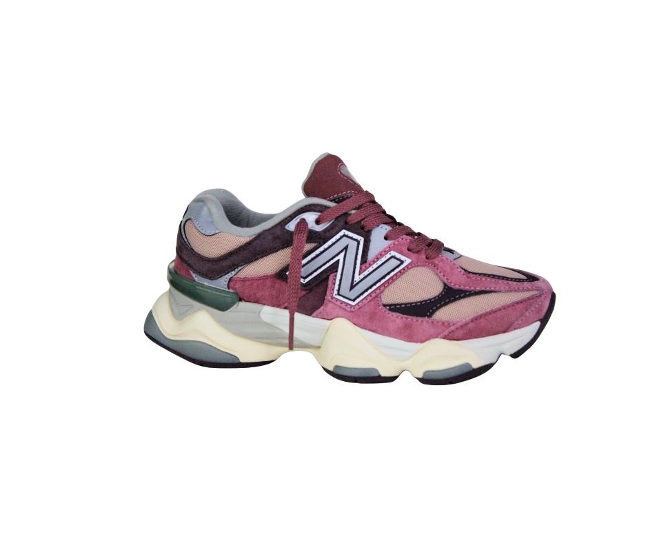 New Balance Vino Rosa Beige Gris - Zapatillas Running Chunky Tonos Tierra