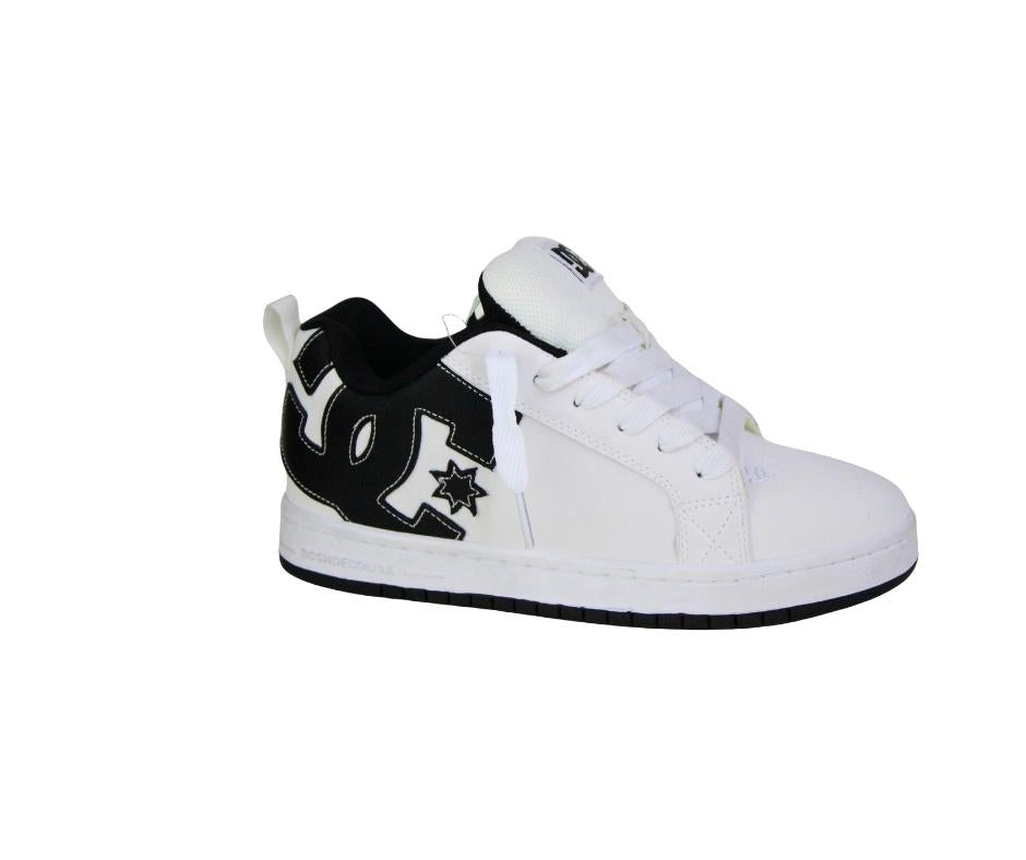 DC Shoes Court Graffik Blanco Negro - Zapatillas Skateboarding Clásicas