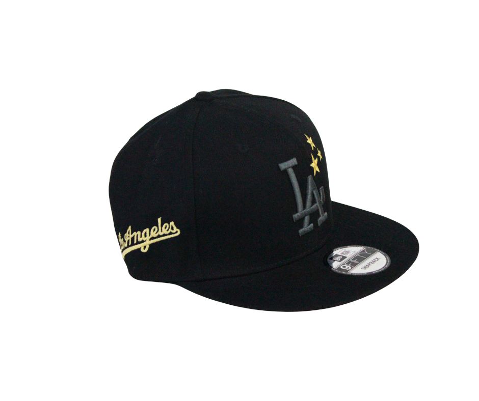 Gorra New Era LA Dodgers Negra con Detalles Dorados